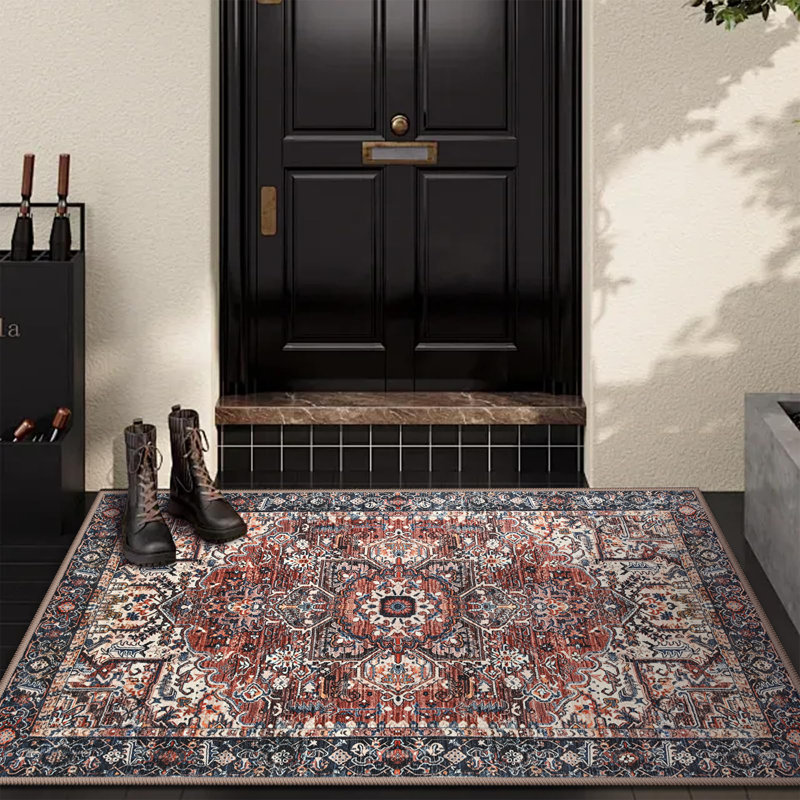 Fillender Washable Soft Vintage Rug Fashion Floral Rug For Living Room Dorm Decor, Rectangle 2' x 3'