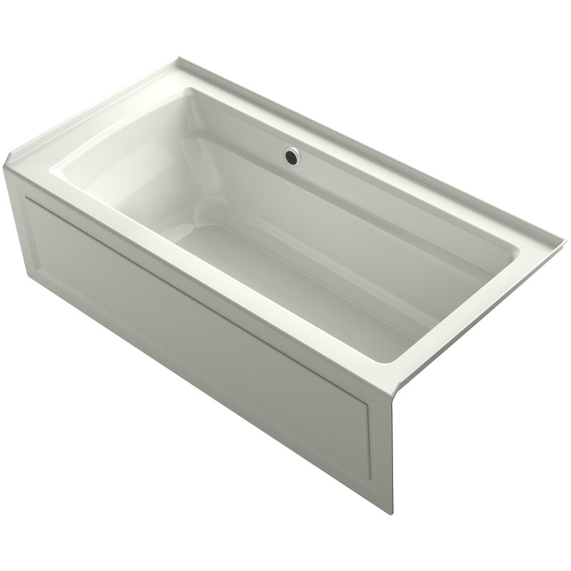 Archer 66" X 32" Alcove Bath with Bask Heated Surface, Integral Apron, Integral Flange, and Right-Hand Drain, Dune, Left