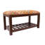 Banc de rangement rembourré avec tablettes