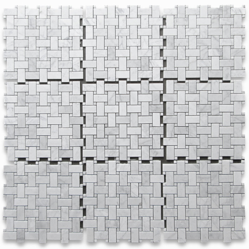 12" x 12" Marble Basketweave Mosaic Wall & Floor Tile