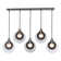 Veneto 5-Light Linear Pendant - Clear Glass with Frosted Diffuser Shade