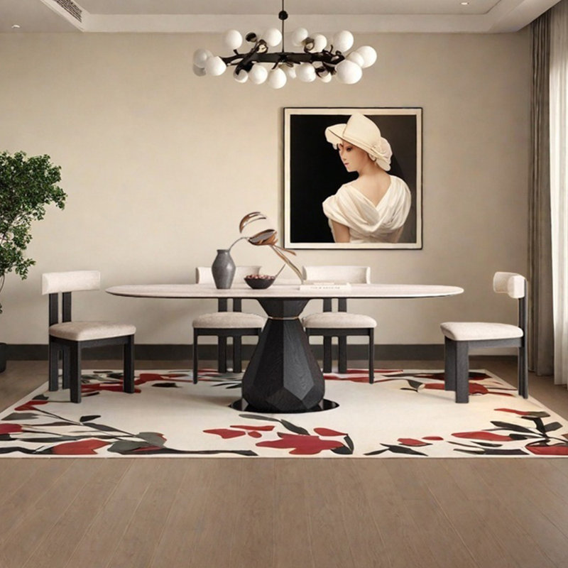 Ensemble de table de salle à manger Graceful, Noir / argenté, H 29,53 po x L 70,87 po x l 31,5 po