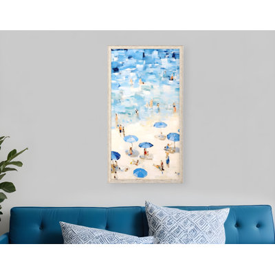 Aerial Beach Views White Framed Wall Art