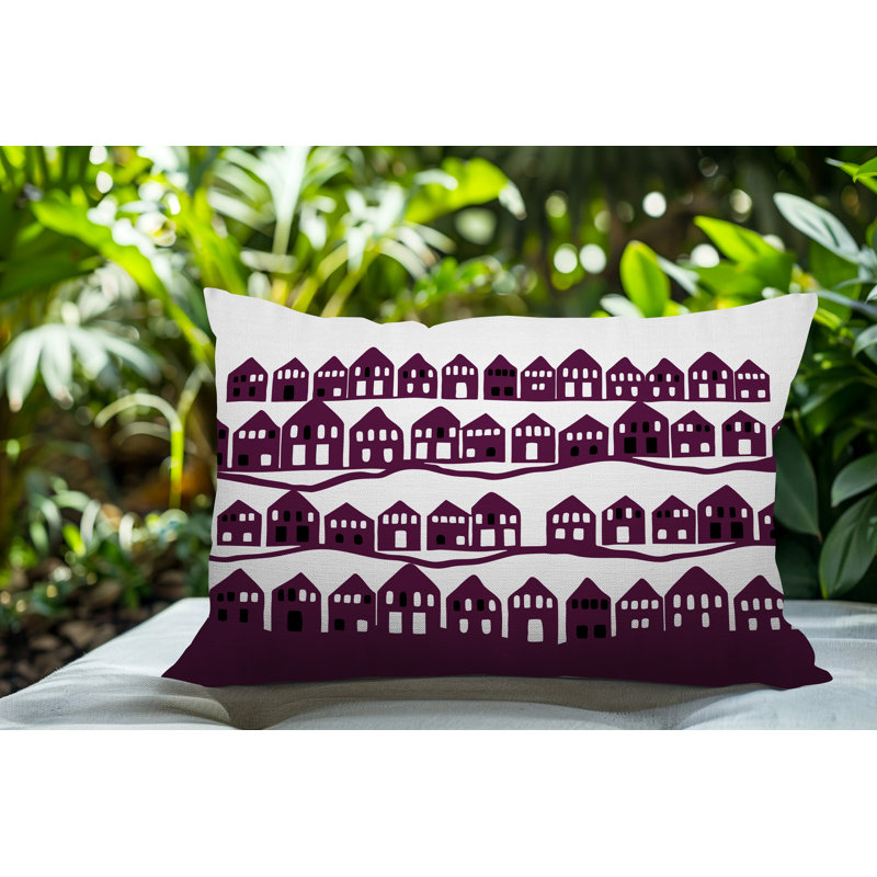 Coussin rectangulaire intérieur / extérieur Amiro, Mauve, Rectangle H 18 po x l 25 po
