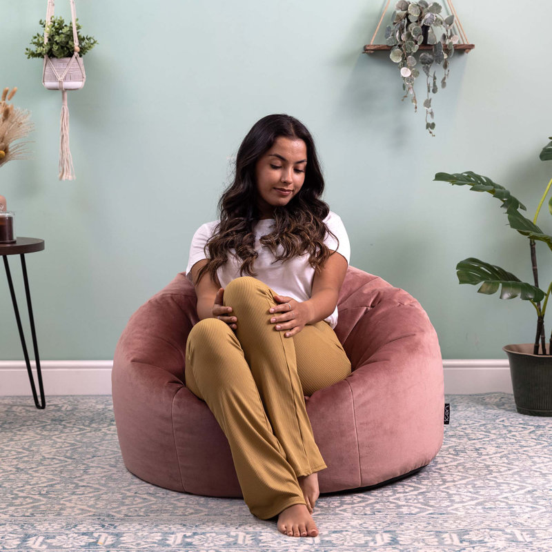 Kingston Velvet Classic Bean Bag, Dusk Pink