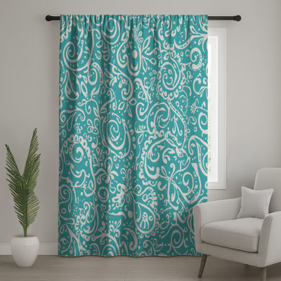 Rideaux blancs à motif cachemire, voilages et voilages à motif cachemire - 1 panneau