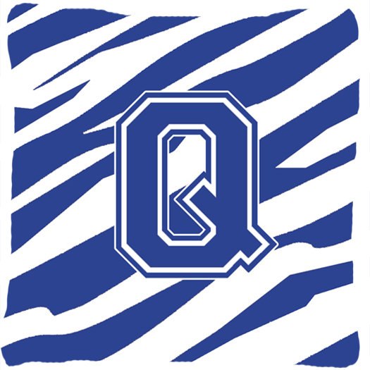Monogramme initiale Tiger Stripe jet intérieur/extérieur oreiller, Q