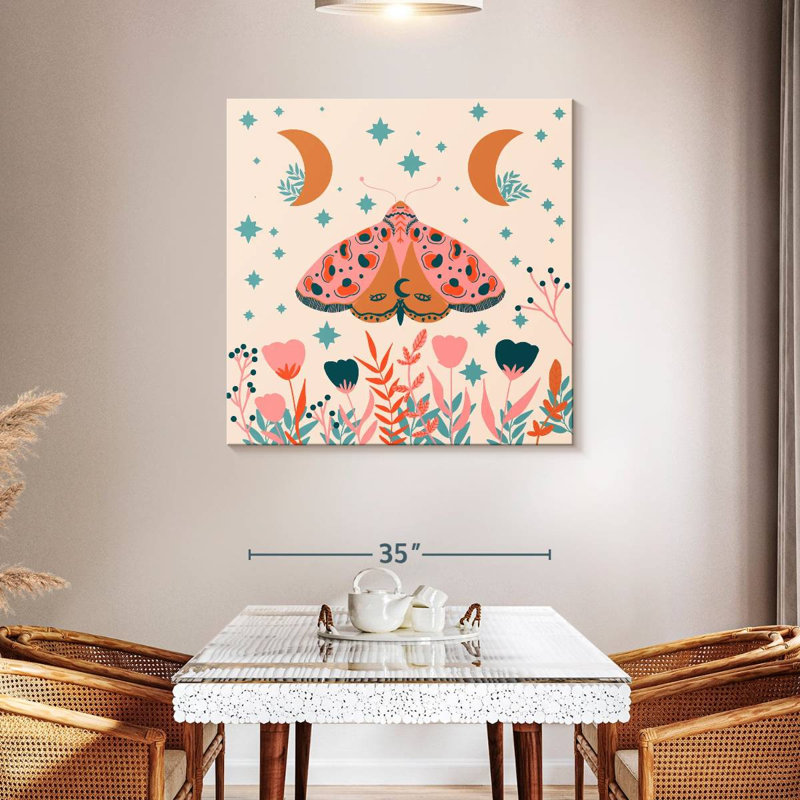 Brampt Moon And Moth, 39" H x 39" W