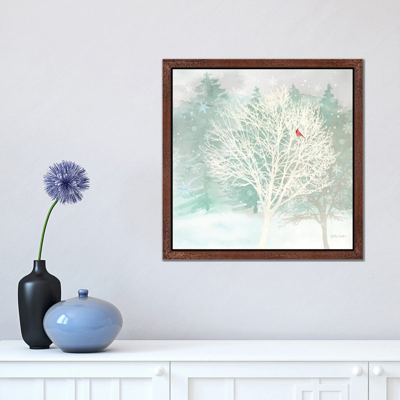 Winter Wonder II by Cynthia Coulter - Floater Frame Painting on Canvas, 45.72 cm H x 45.72 cm W, Brown