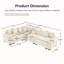 Canapé modulaire surdimensionné surdimensionné en nuage, canapé modulaire convertible et accoudoirs très larges à assise profonde, 13 coussins décoratifs en velours côtelé de qualité supérieure, conception ergonomique, assemblage facile, pour les salons, beige-830707019-830707023