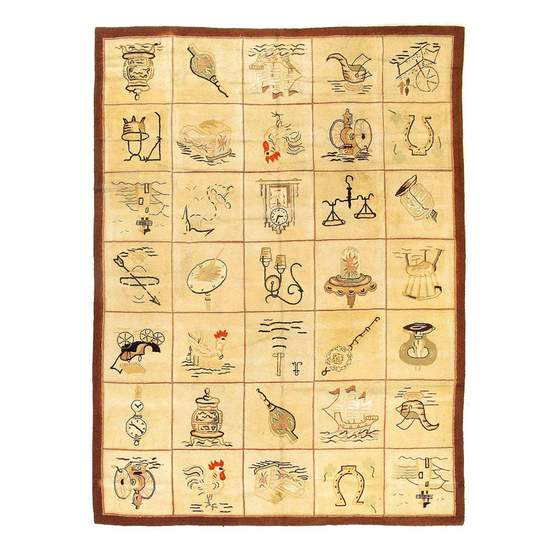 Tapis américain ancien à crochets, 2,67 m x 3,50 m