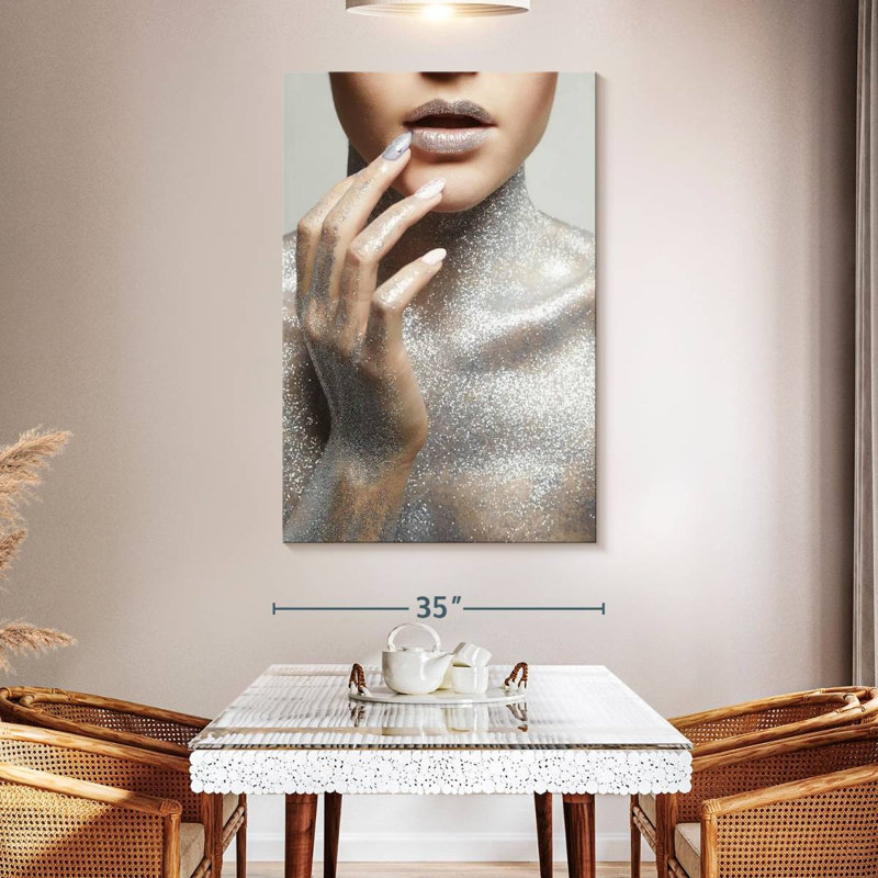 Shuttleworth Silver Glitter Chic, 51" H x 34" W
