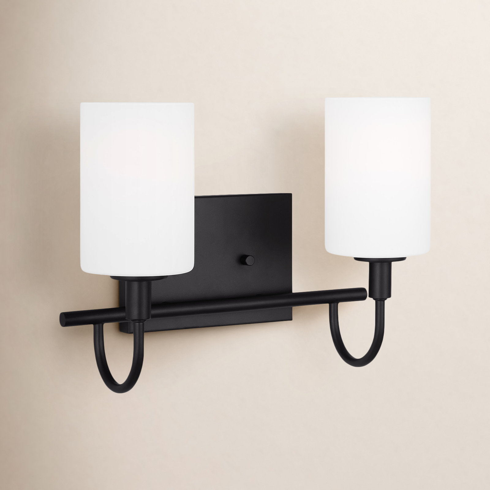 Rowley 2-Light Dimmable Vanity Light, Midnight Black