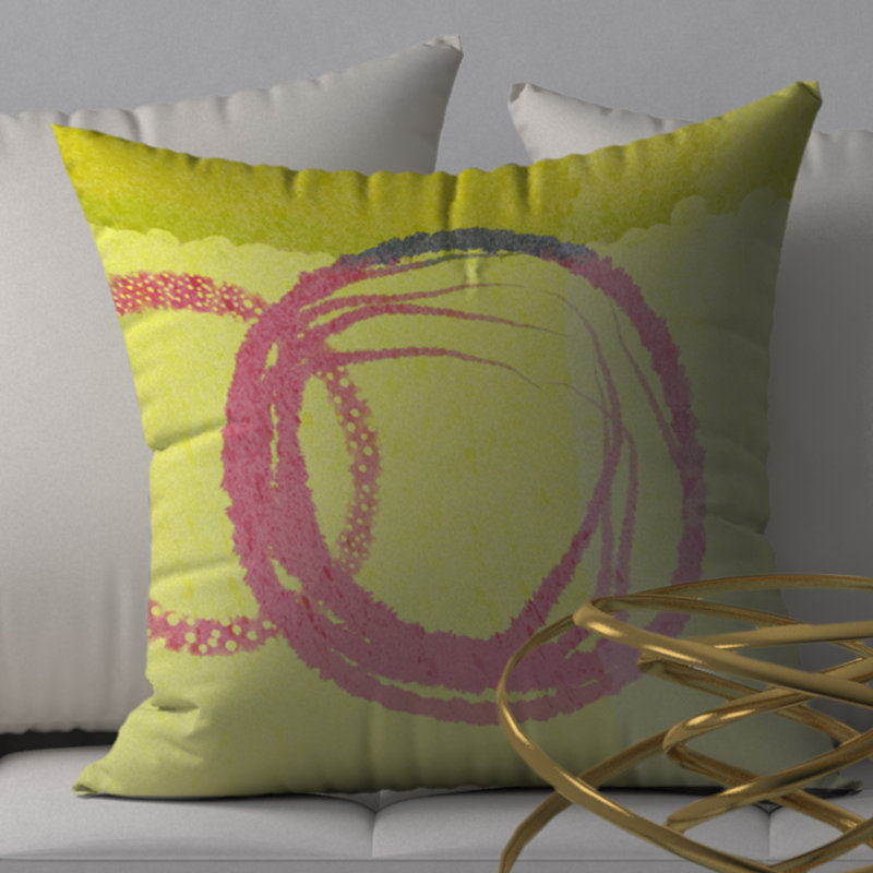 Active Abstract Reversible Throw Pillow, 20" x 20"