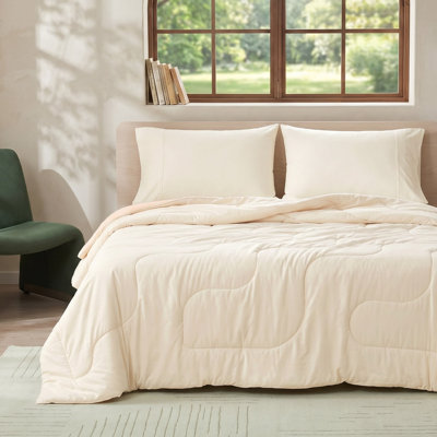 Lightweight Natural Viscose Comforter Reversible Silky Smooth Cooling Blanket for Hot Sleepers & Night Sweats