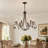 6-Light Dimmable Steel Candle Style Chandelier