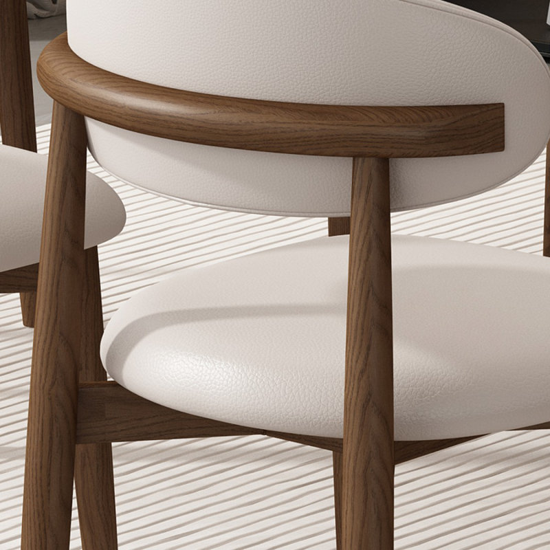 Chaise d'appoint blanche à dossier solide (ensemble de 2)