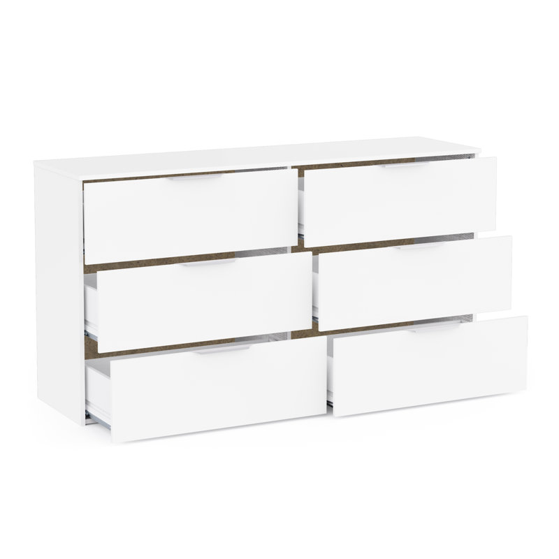Bijon 151 cm W Chest of 6 Drawers, Matt White