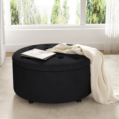Winston Porter Upholstered Ottoman with Storage