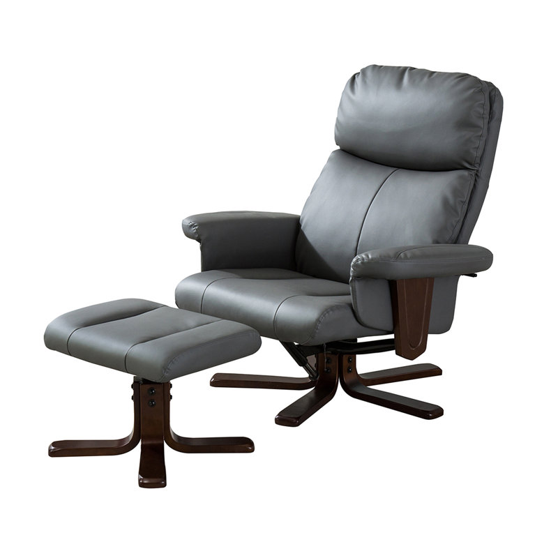 Yale 88cm Wide Swivel Ergonomic Recliner, Grey