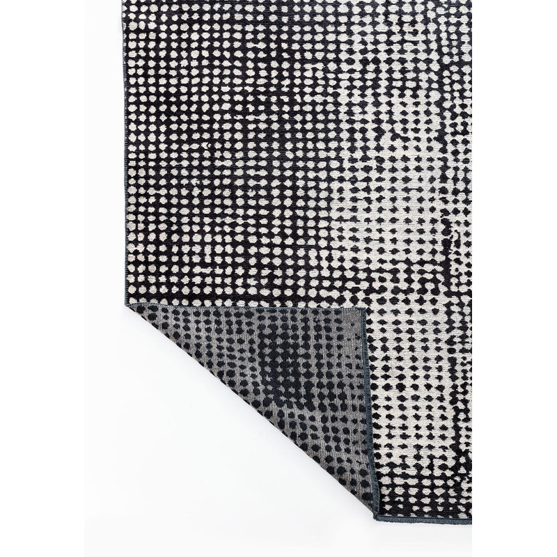 Besir Abstract Hand Loom Indoor / Outdoor Area Rug, Rectangle 6'6" x 9'10"