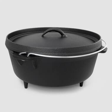 Babish Round Enamel Cast Iron Dutch Oven w/Lid, 6-Quart, Matte Black