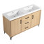 Meuble-lavabo sur pied 60 po avec double lavabo en résine et tiroirs Lyman