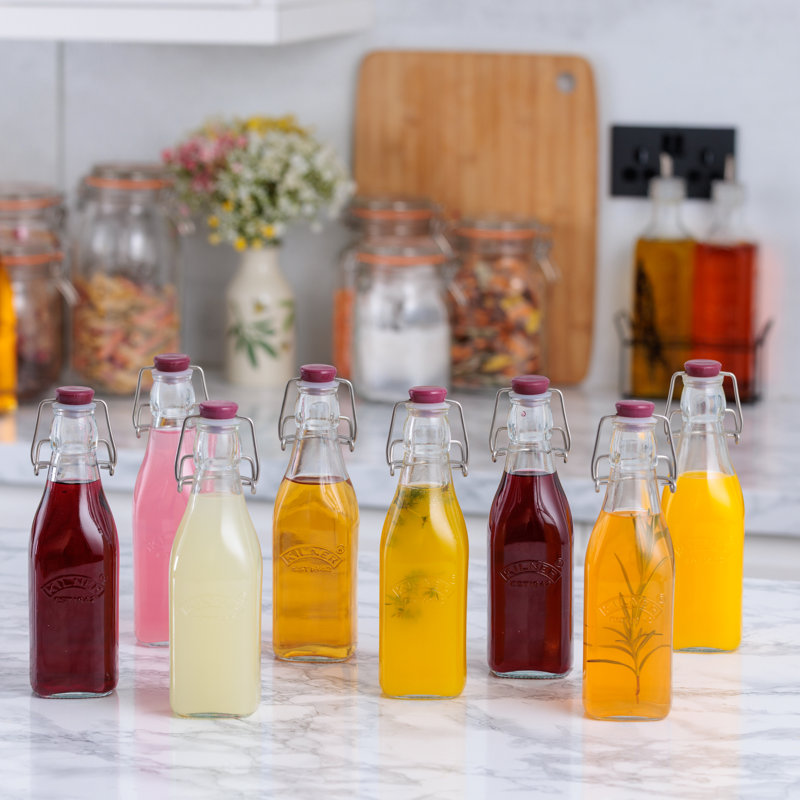 Ensemble de 8 bouteilles carrées à pince 9 oz