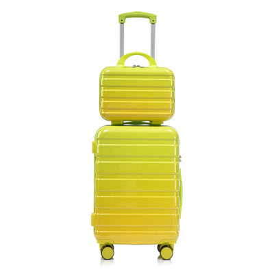 14"/20" 2 pcs/set in PC Spinner Wheel Luggage, Carry on Suitcase, With Gradient Color and Combination Lock, Suitable For Travel Vacations / Business Trips / Campus Life