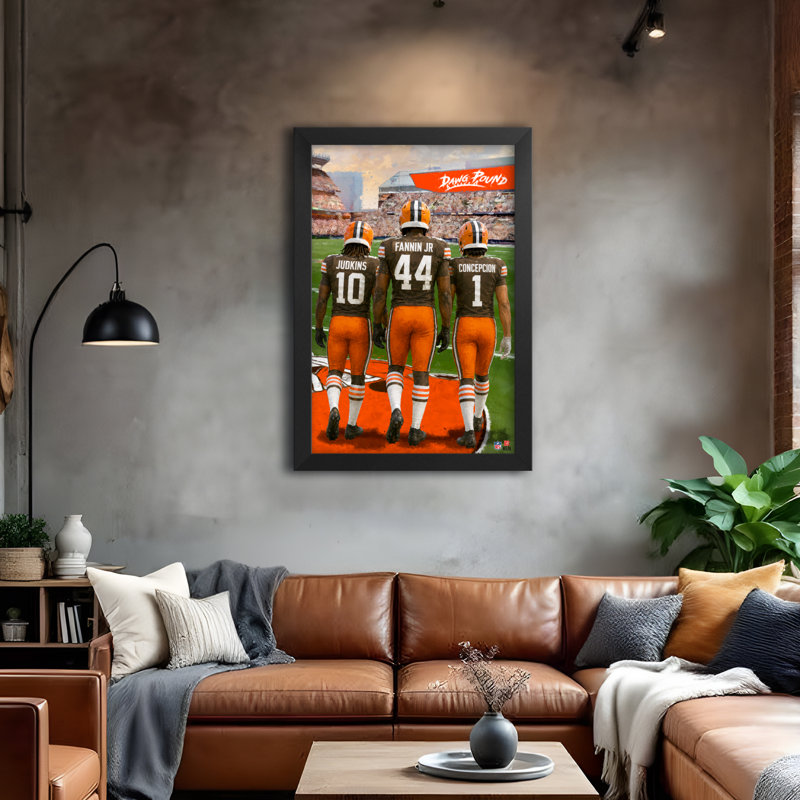 Impression encadrée 3 joueurs des Browns de Cleveland (NFL) - 35,5 x 51 cm, NFL Cleveland Browns