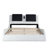 Faux Leather Upholstered Platform Bed Frame With Led Lighting ,Bluetooth Connection To Play Music Control,Backrest Vibration Massage,Curve Design, Wood Slat Support