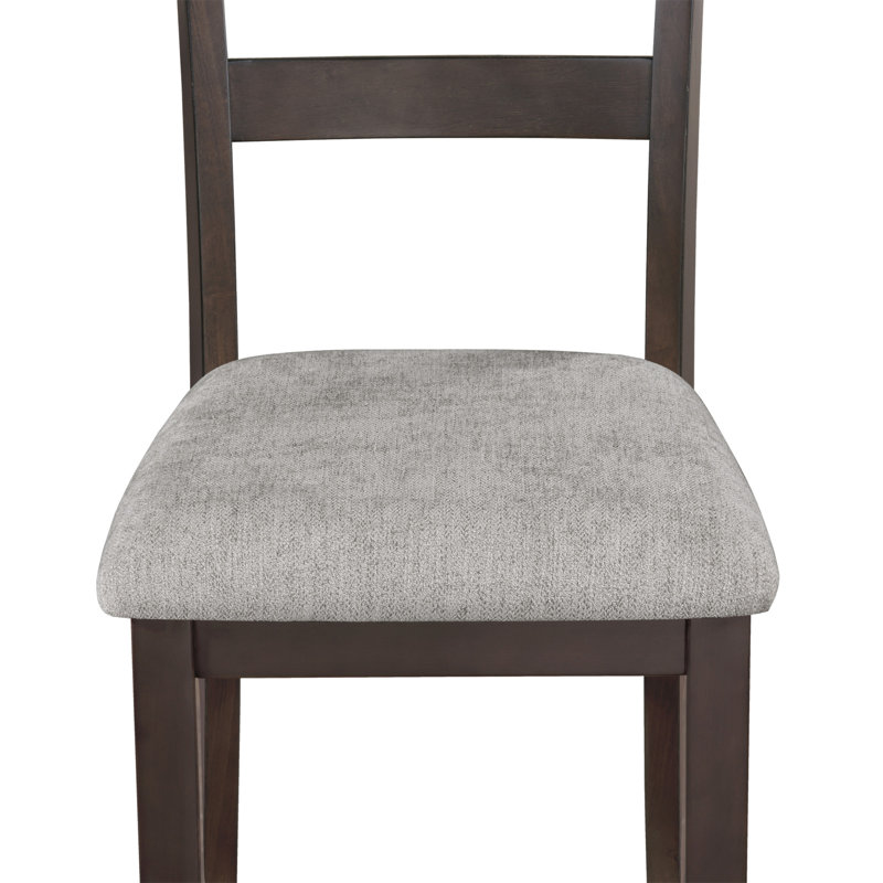 Magnifique ensemble de salle à manger 6 pièces brun clair Table rectangulaire en tissu gris clair