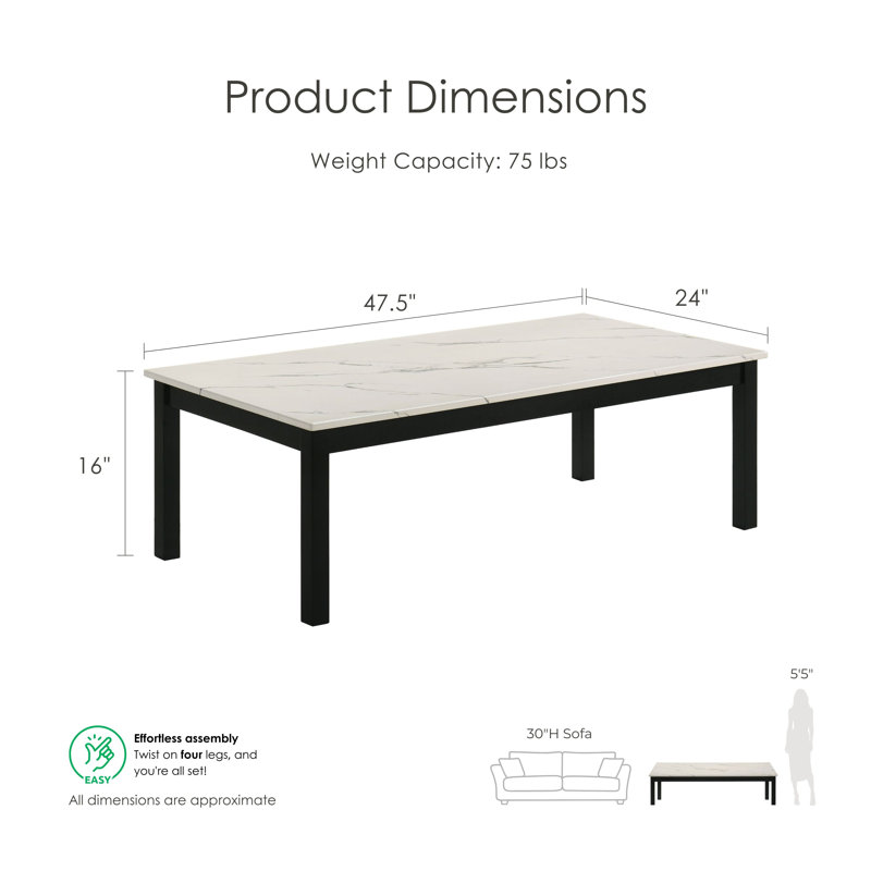 Ensemble de tables basses 3 pièces Brudan, Blanc