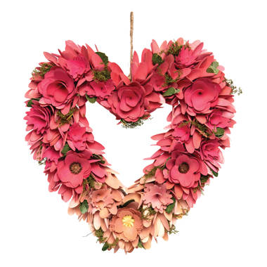 Valentine Heart Floral Wreath The Holiday Aisle