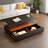 Modern Rectangular Coffee Table With Led Lights, 2 Drawers And Open Storage Shelf-886175084