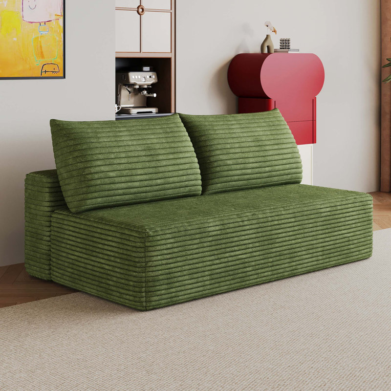 Canapé modulaire Modern, Velours côtelé vert