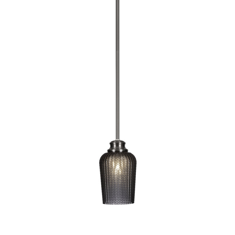 Cordova Stem Hung Pendant With 5" Glass, Brushed Nickel, Black, Gray