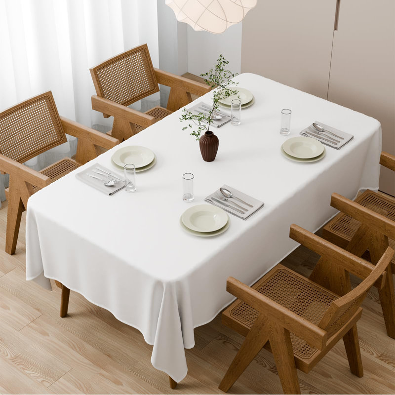 Large Table Cloths 150x260cm, Long Rectangular Table Cloth, Washable Polyester Fabric Tablecloth for Wedding Banquet Party Home Dining Table Cover