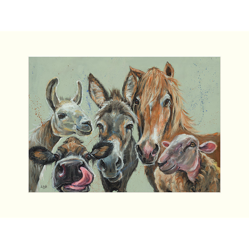 Farmyard Selfie by Louise Brown - No Frame Painting, 60cm H x 80cm W x 0.01cm D