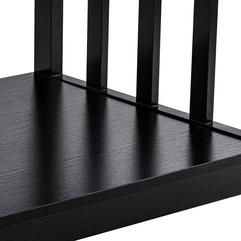 Table basse Mission avec tablette de rangement, finition en bois noir, 40 po