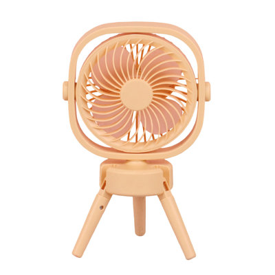 Kbndieu Creatives Tripod Foldable USB Desk Fan 2 Speed Adjustables Gradient Light Quiet Coolings Fan for Home Office