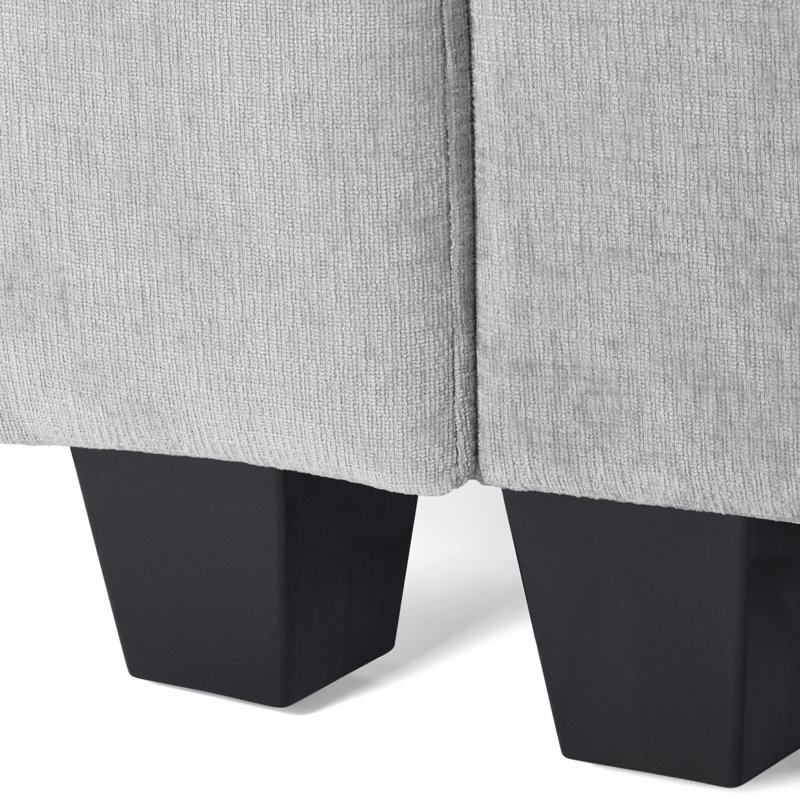 Causeuse modulaire en chenille avec port USB, Gris clair