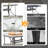 Patio Outdoor/indoor Table W/1.69″  Umbrella Hole, 30"x 55" Rectangular Tempered Glass Patio Dining Table For 6,  Outdoor Metal Furniture, All-weather Use, For Patio, Garden, Backyard, Poolside(gray)-1633159792