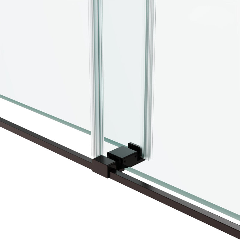 Porte de douche coulissante double 60 po L x 79 po H, Bronze frotté à l'huile