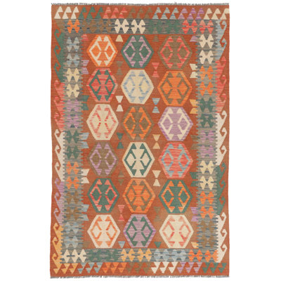 Rectangle 125 cm x 190 cm Wool Hand Woven Kilim