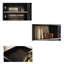  Buffet Mid-Century de 44 po avec prise de courant encastrée, armoire à café avec porte coulissante cannelée, noir-778198887