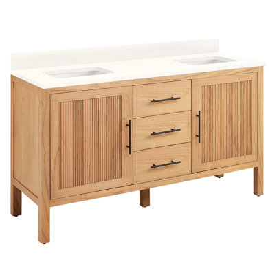 60"" Ayanna Double Bathroom Vanity Set with Rectangular Undermount Sinks -  Signature Hardware, 481817