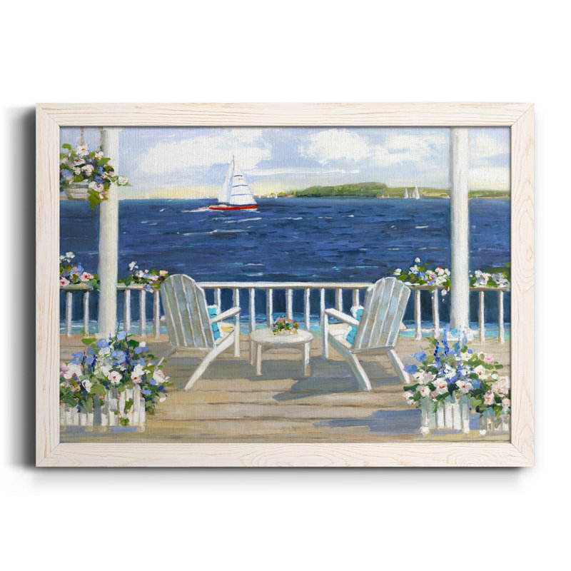Voile d'été - Peinture sur toile encadrée, Toile blanche encadrée, H 20 po x l 17 po x P 1,5 po