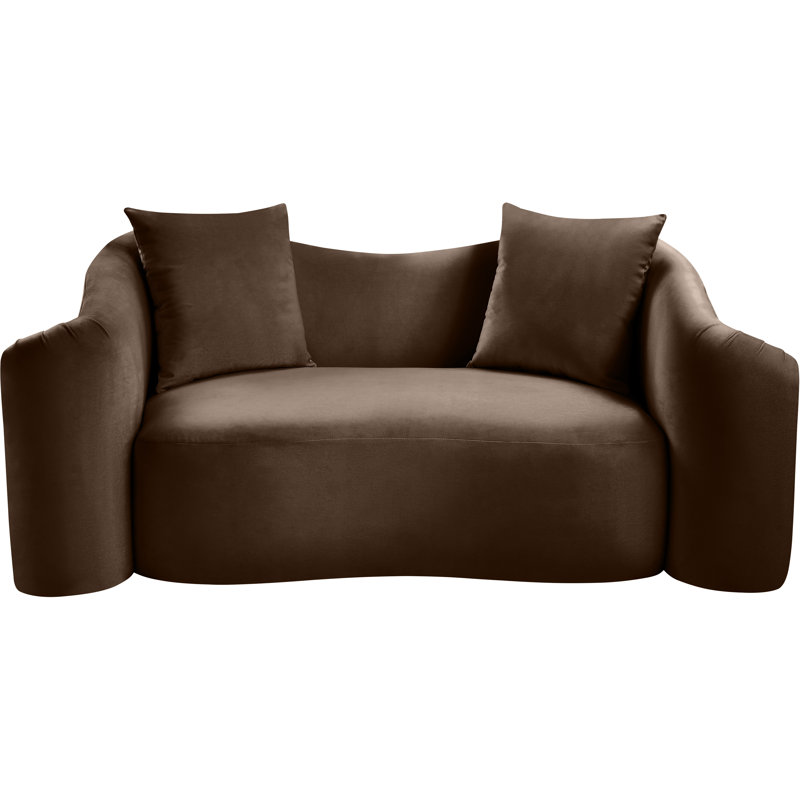Causeuse en velours Haida, Velours brun