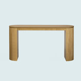 Curved Design Console Table With Unique Vertical Stripe Design